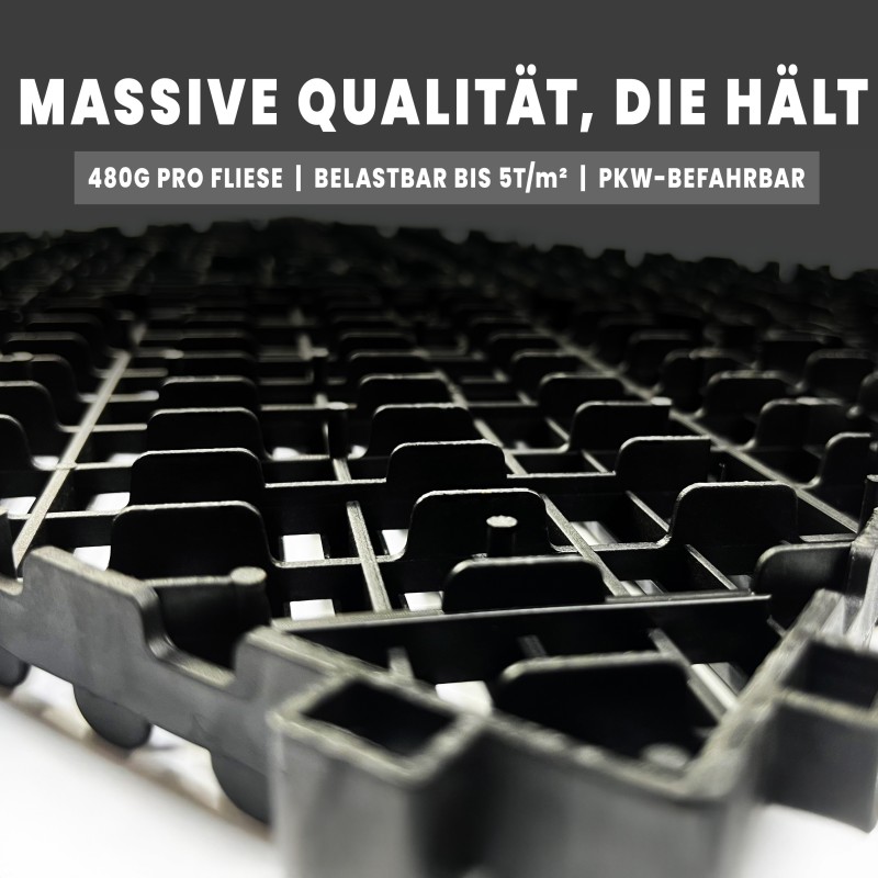 Klicktec® 3D Werkstattboden – 6er Set | satte Farben, 480 g/Fliese