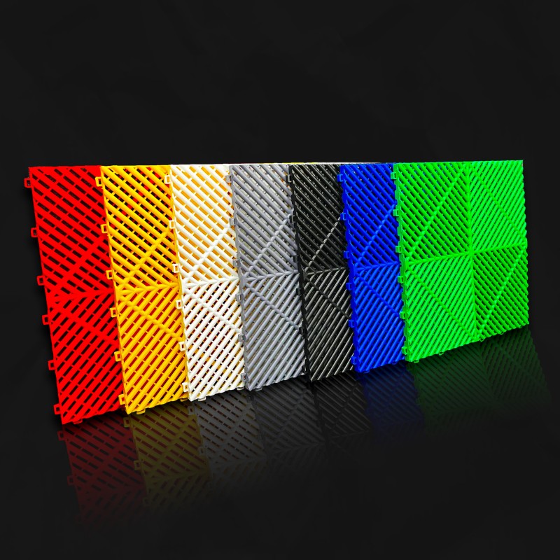 Klicktec® 3D Werkstattboden – 6er Set | satte Farben, 480 g/Fliese