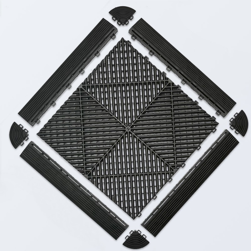 Auffahrrampe für Klickfliesen-Bodensystem | robustes PVC/PP